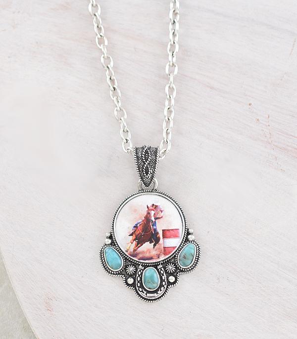 New Arrival :: Wholesale Western Rodeo Cowboy Pendant Necklace