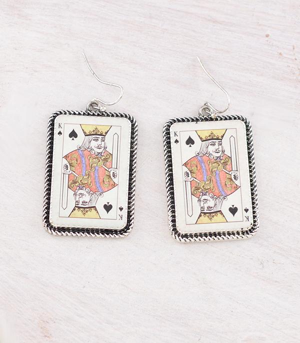 New Arrival :: Wholesale Tipi Brand King of Ace Card Earrings