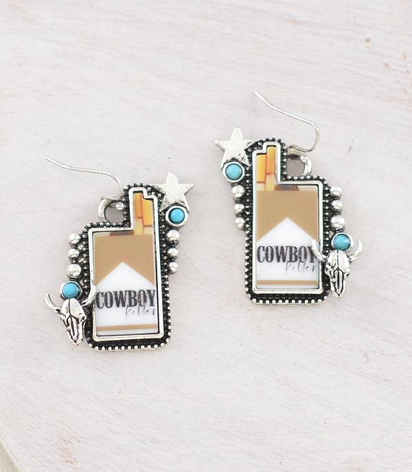 EARRINGS :: WESTERN HOOK EARRINGS :: Wholesale Tipi Brand Cowboy Cigarette Earrings