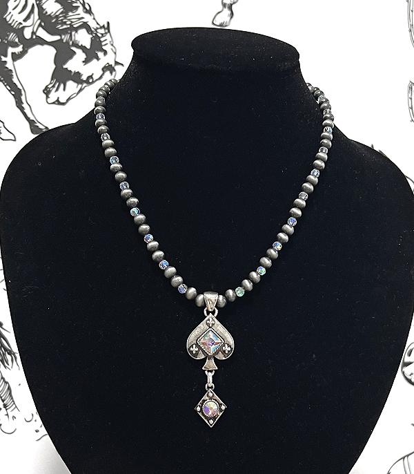 NECKLACES :: WESTERN TREND :: Wholesale Western Ace of Card Navajo Necklace