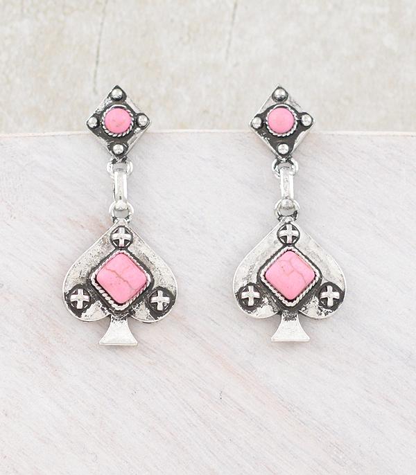 New Arrival :: Wholesale Western Ace of Card Earrings