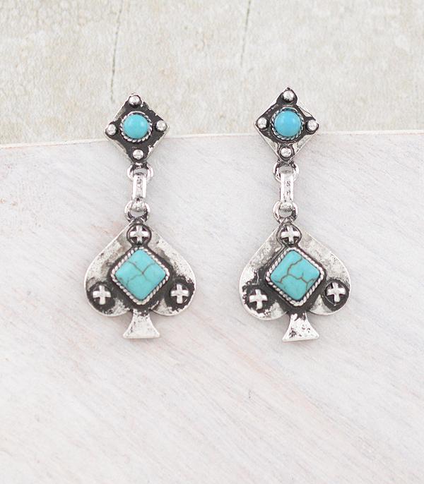 New Arrival :: Wholesale Western Ace of Card Earrings