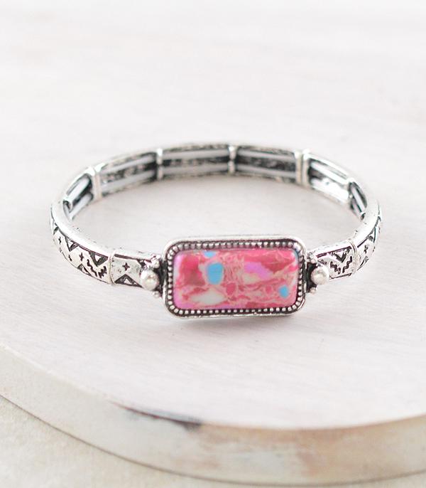 WHAT'S NEW :: Wholesale Western Pink Stone Aztec Bracelet