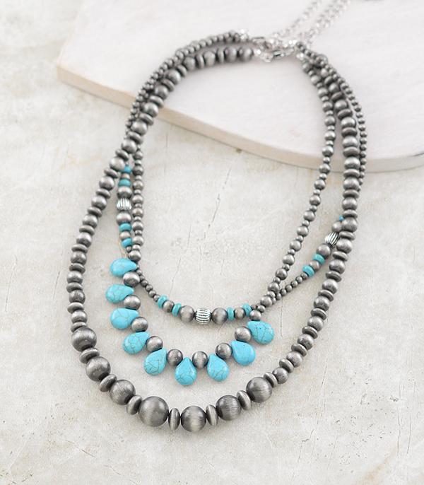 New Arrival :: Wholesale Western Navajo Pearl Layered Necklace