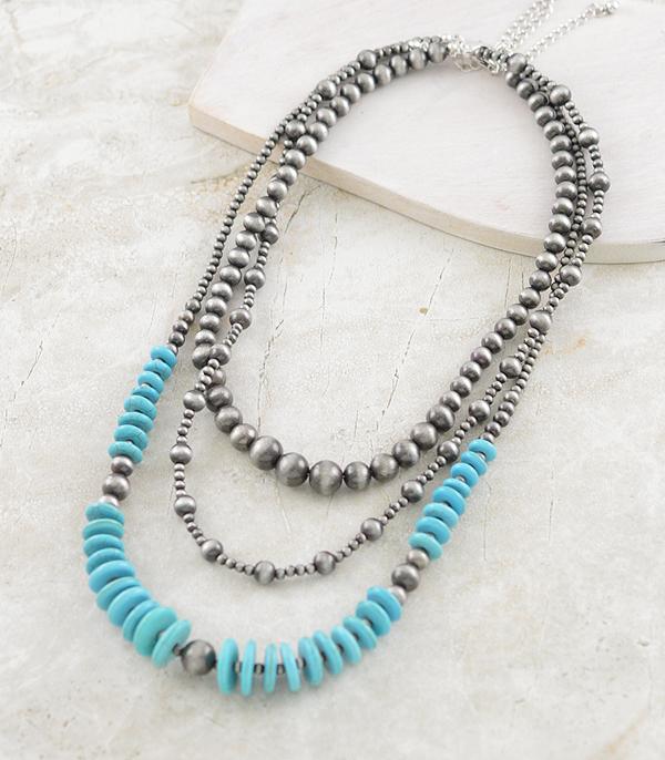 New Arrival :: Wholesale Western Navajo Pearl Layered Necklace