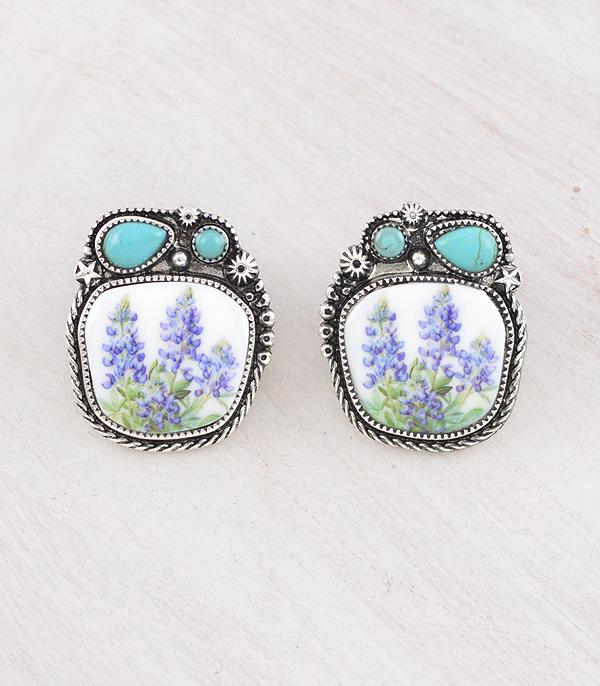 New Arrival :: Wholesale Western Blue Bonnet Earrings