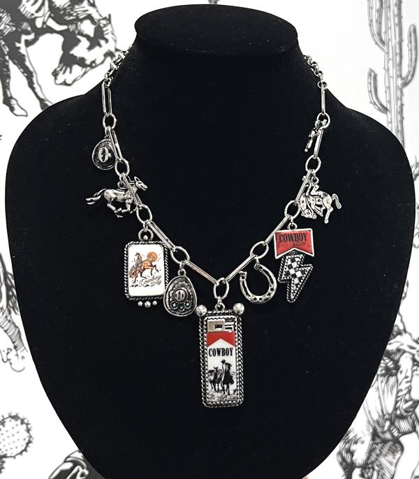 New Arrival :: Wholesale Western Cowboy Charm Necklace