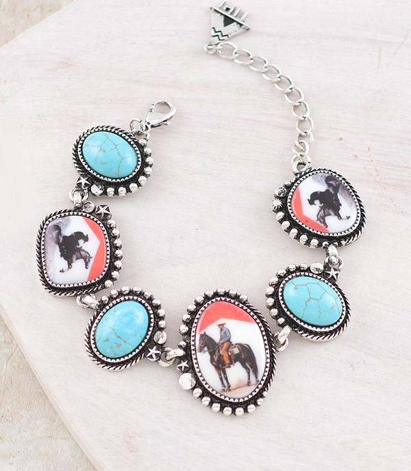 New Arrival :: Wholesale Western Turquoise Cowboy Bracelet