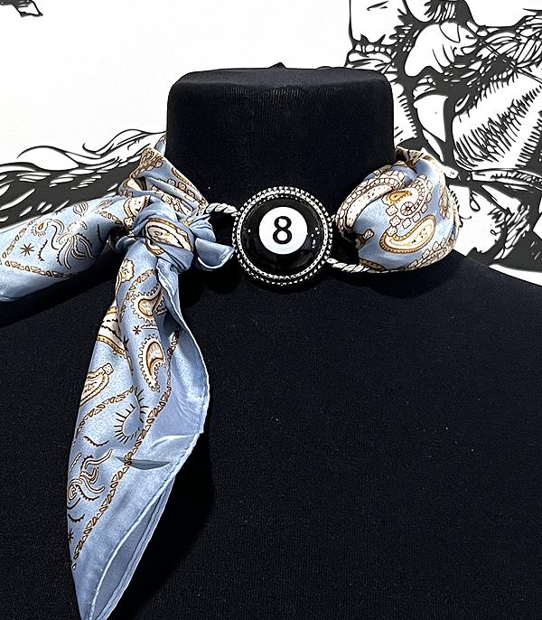 New Arrival :: Wholesale Western Eight Ball Concho Scarf Slide