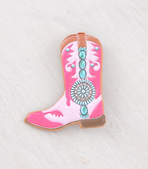<font color=BLUE>WATCH BAND/ GIFT ITEMS</font> :: GIFT ITEMS :: Wholesale Western Pink Cowgirl Boot Pin