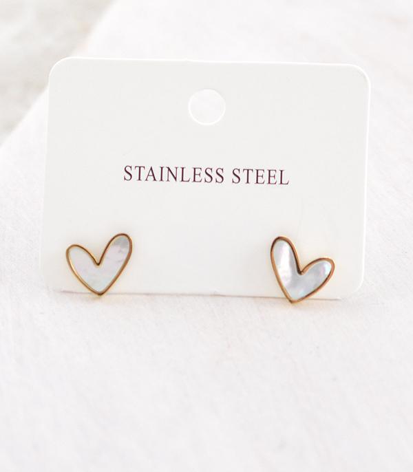 New Arrival :: Wholesale Stainless Steel Heart Stud Earrings