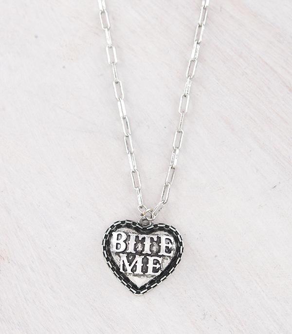 New Arrival :: Wholesale Western Bite Me Heart Necklace