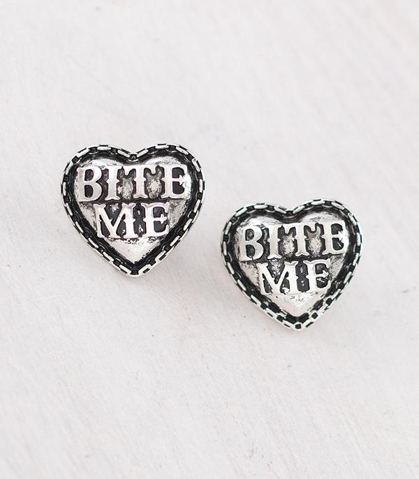 New Arrival :: Wholesale Western Bite Me Heart Earrings