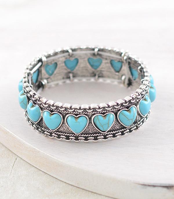 New Arrival :: Wholesale Western Turquoise Heart Bracelet