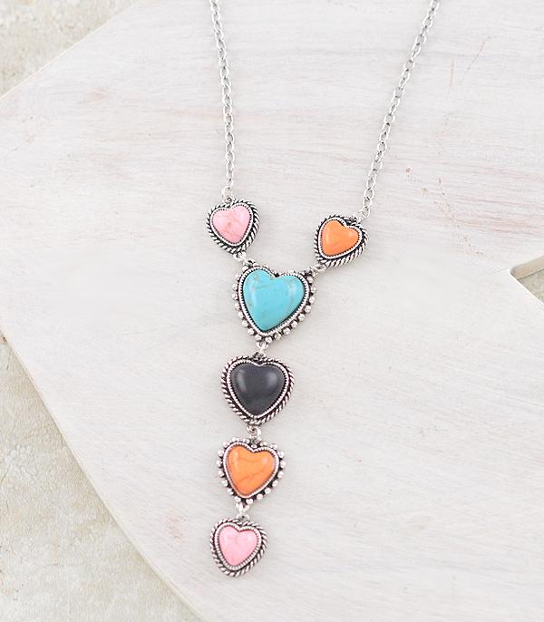 New Arrival :: Wholesale Western Multicolor Heart Necklace