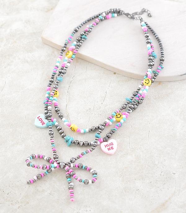 New Arrival :: Wholesale Western Valentines Bead Layered Necklace