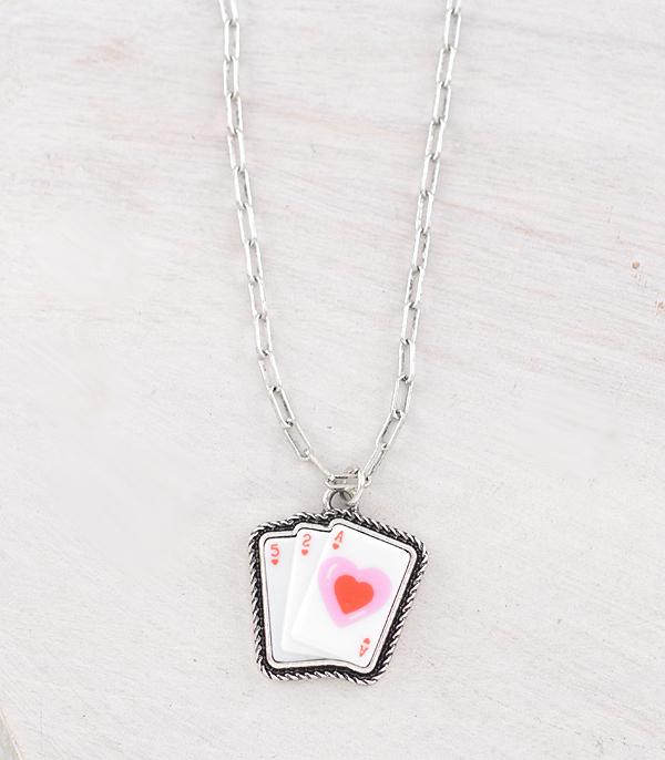 New Arrival :: Wholesale Western Card Pendant Necklace