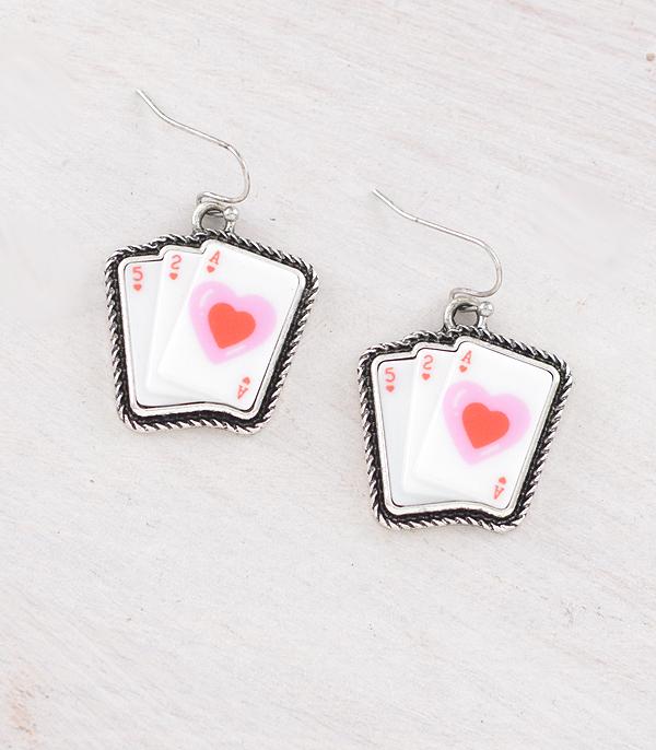 New Arrival :: Wholesale Western Heart Cards Earrings