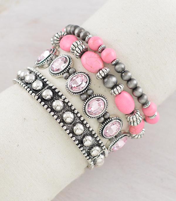 New Arrival :: Wholesale Western Navajo Pearl Stacked Bracelet 