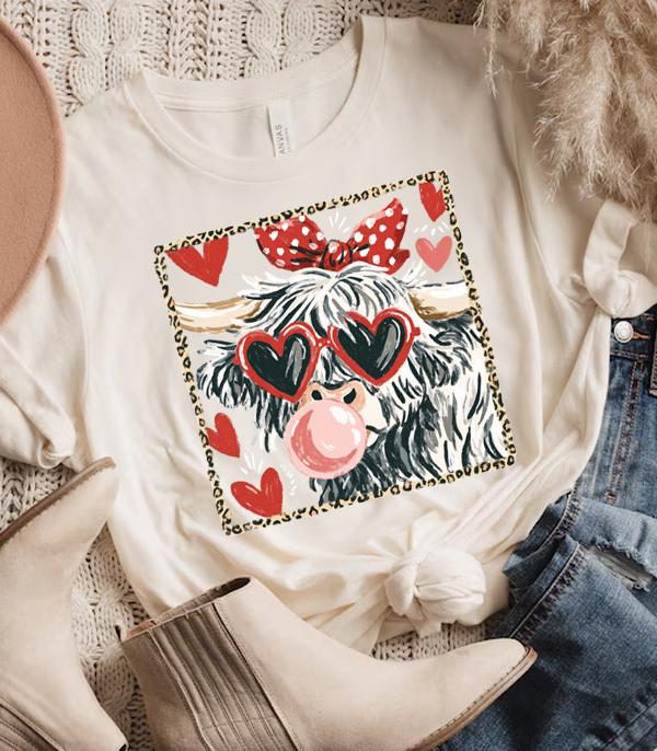 WHAT'S NEW :: Wholesale Valentines Day Highland Cow Tshirt