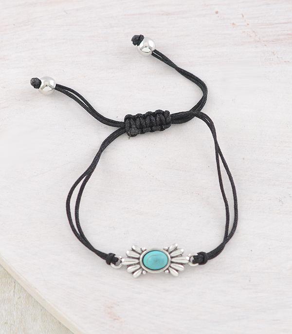 New Arrival :: Wholesale Western Turquoise Concho Dainty Bracelet