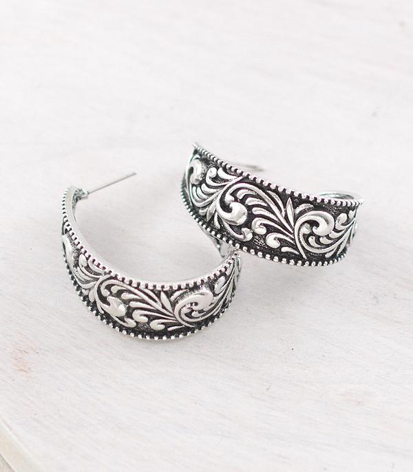 New Arrival :: Wholesale Western Tooling Hoop Earrings