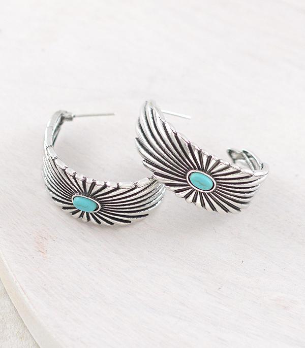 New Arrival :: Wholesale Western Concho Hoop Earrings